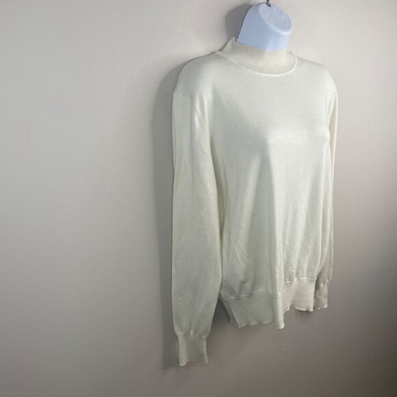 Boutique Womens Academia Heritage Turtleneck Sweater Large Preppy Neutral Layer - Picture 7 of 9